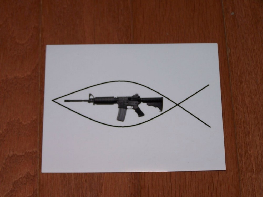 Jesus Fish / AR-15 „Bitter Clinger“ Bumper Magnet 4 1/4″ x 5 1/2″