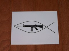 Jesus Fish / AR-15 „Bitter Clinger“ Bumper Magnet 4 1/4″ x 5 1/2″