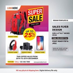 Sales Flyer Design 1 Side, JPG + Print Use pdf files. No Physical Item delivery