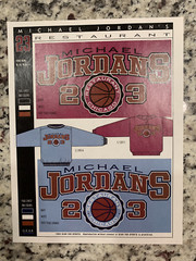 Set Of 4 – 1993 Michael Jordan Restaurant Merch Drawing – One Of A Kind – Bulls