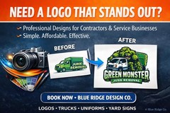 Blue Ridge Design Co. Modern Logo, Business Card & Banner Design, 3 Revisions