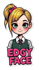 24 Edgy Face Multicolor Vinyl DTF Transfer Graphics 100% Royalty Free