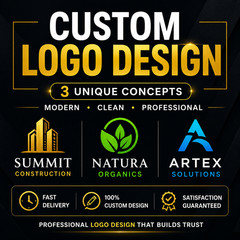 Custom Logo Design for Business | 3 Concepts + Brand Kit Modern Minimalist Logo