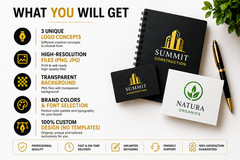 Custom Logo Design for Business | 3 Concepts + Brand Kit Modern Minimalist Logo