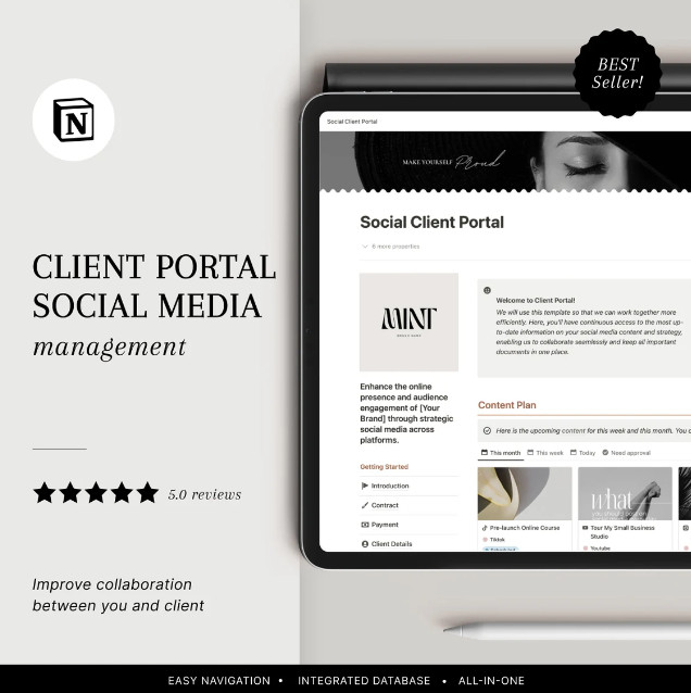 Notion Template Social Media Planner | Emailed to You