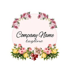 Premade Business Floral Logo Template Design for Flowers Shop Photography
