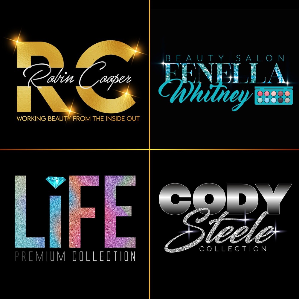 Luxury Glitter Custom Logo Design Unlimited Revisions Source Files