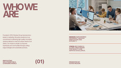 graphic design template pitch deck green pink presentation