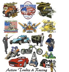 Screen Printing Action Illustrated Action Trades & Racing Photo Shop Corel Draw