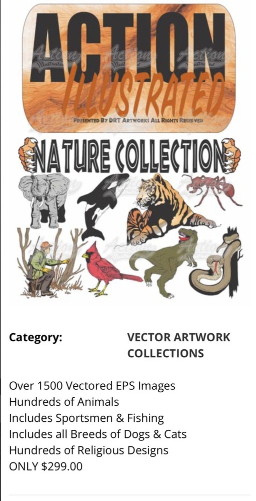Screen Printing. Action Illustrated Nature Collection Photo Shop & Corel Draw